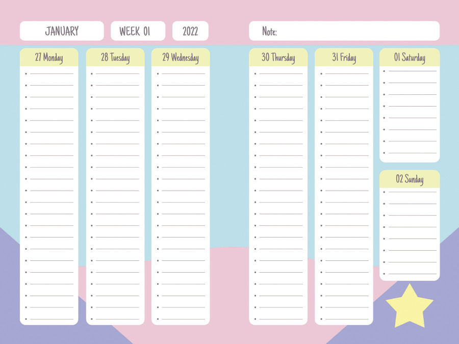 Agenda 2022 Weekly and Monthly Planner