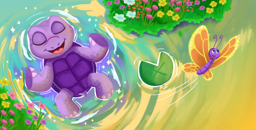 Nadia Ronquillo illustrated "The Silly Adventures of Tilly the Purple Turtle"