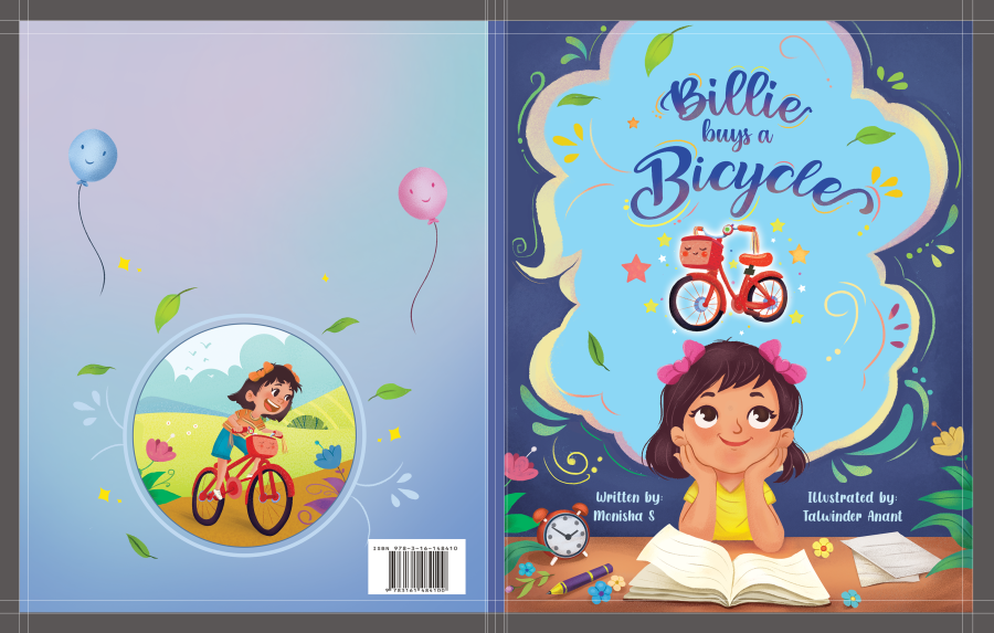 Talwinder Anant illustrates "Billie buys a bicycle"  by Monisha Sharma.