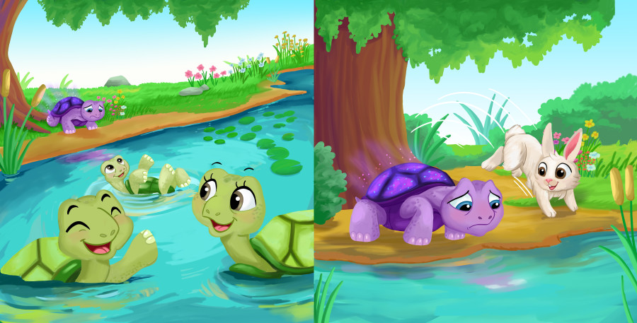 Nadia Ronquillo illustrated "The Silly Adventures of Tilly the Purple Turtle"