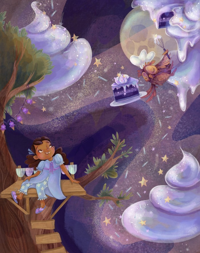 Slice of Night Poem Illustration