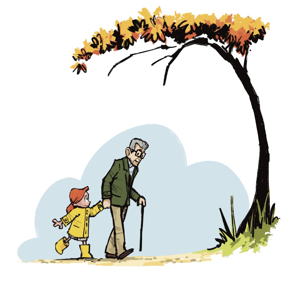 Walking with grandpa