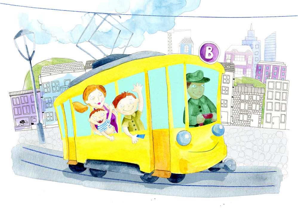 Yellow tram